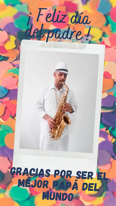 tarjetas del día del padre con melodía en saxofón
